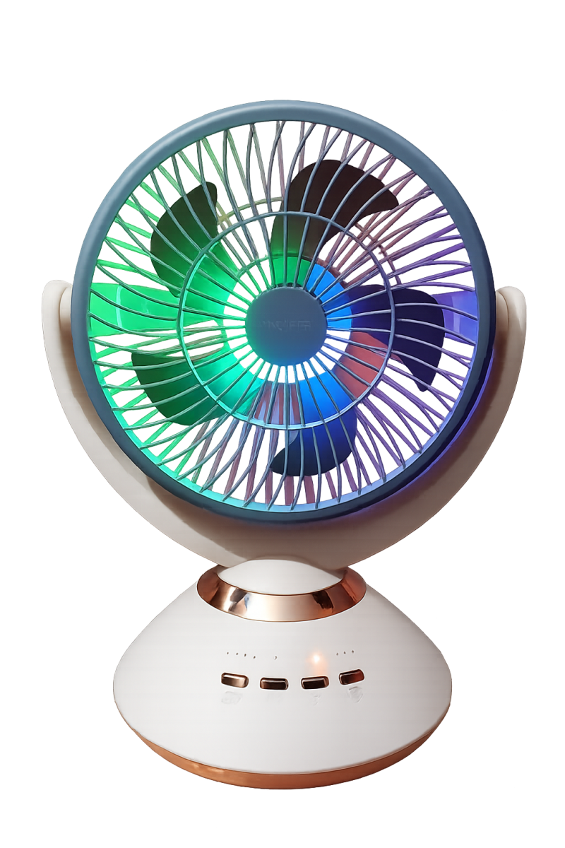 Jy Super JY-2570 Professional 6 Battery Rechargeable Portable Table Fan