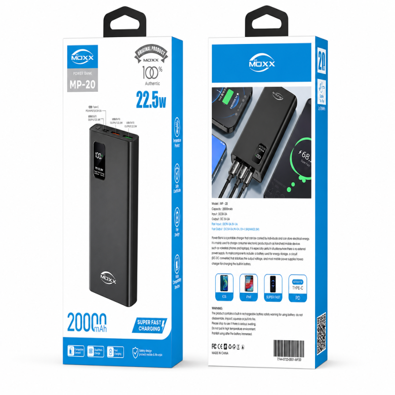 MOXX MP-20 20000mAh 22.5W Fast Charging Power Bank
