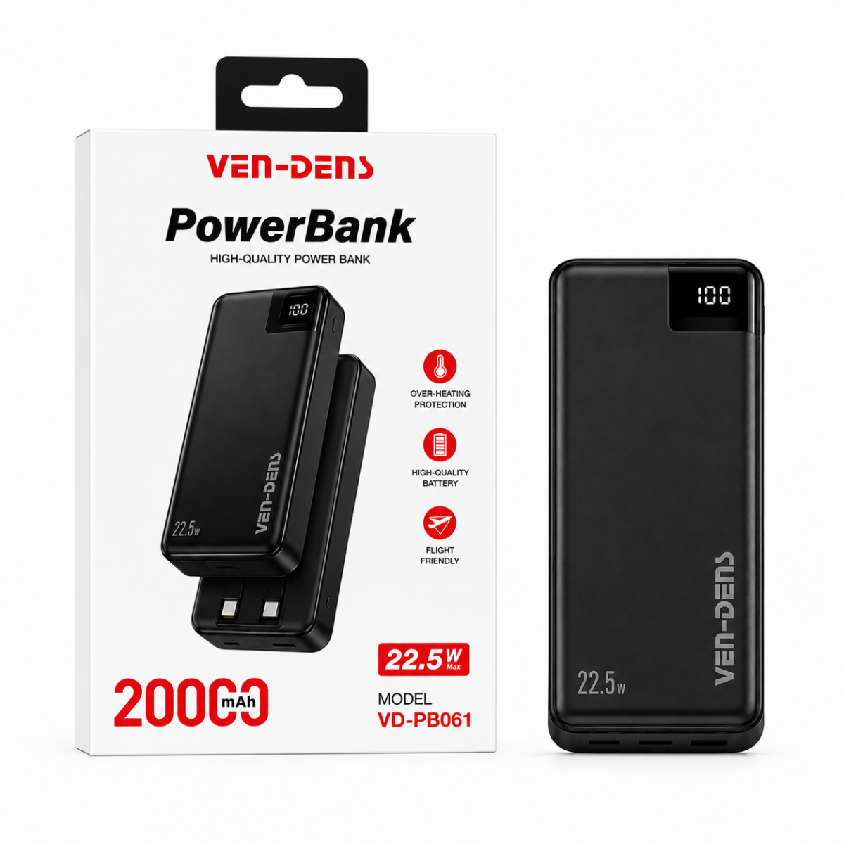 VEN-DENS 20000mAh 22.5W Mini Power Bank Model: VD-PB061